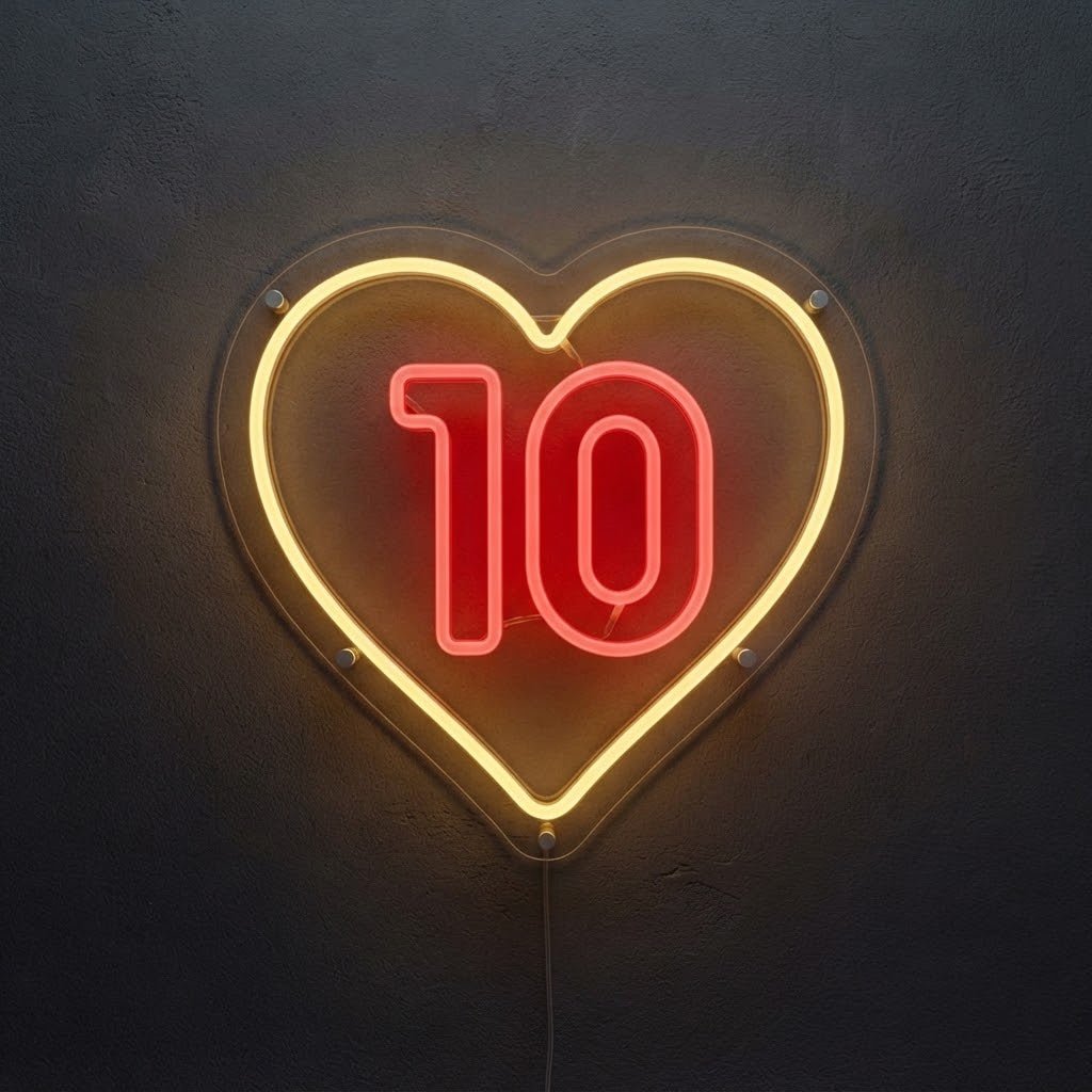 10 neon led cuore - Skizzografico