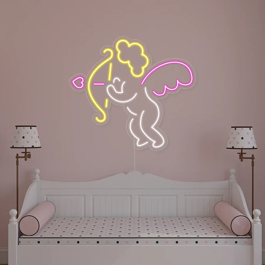 cupido con frecce neon