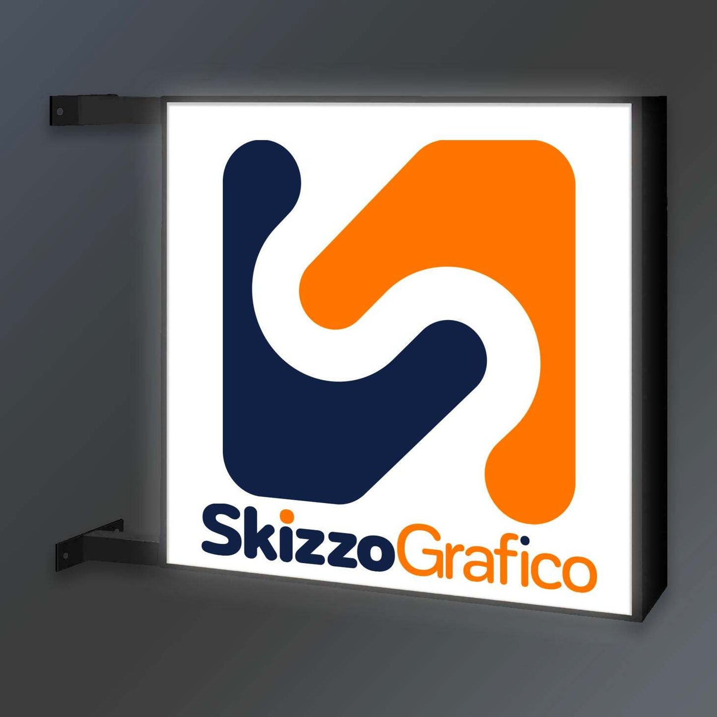 insegna a bandiera Eco luminosa - Skizzografico