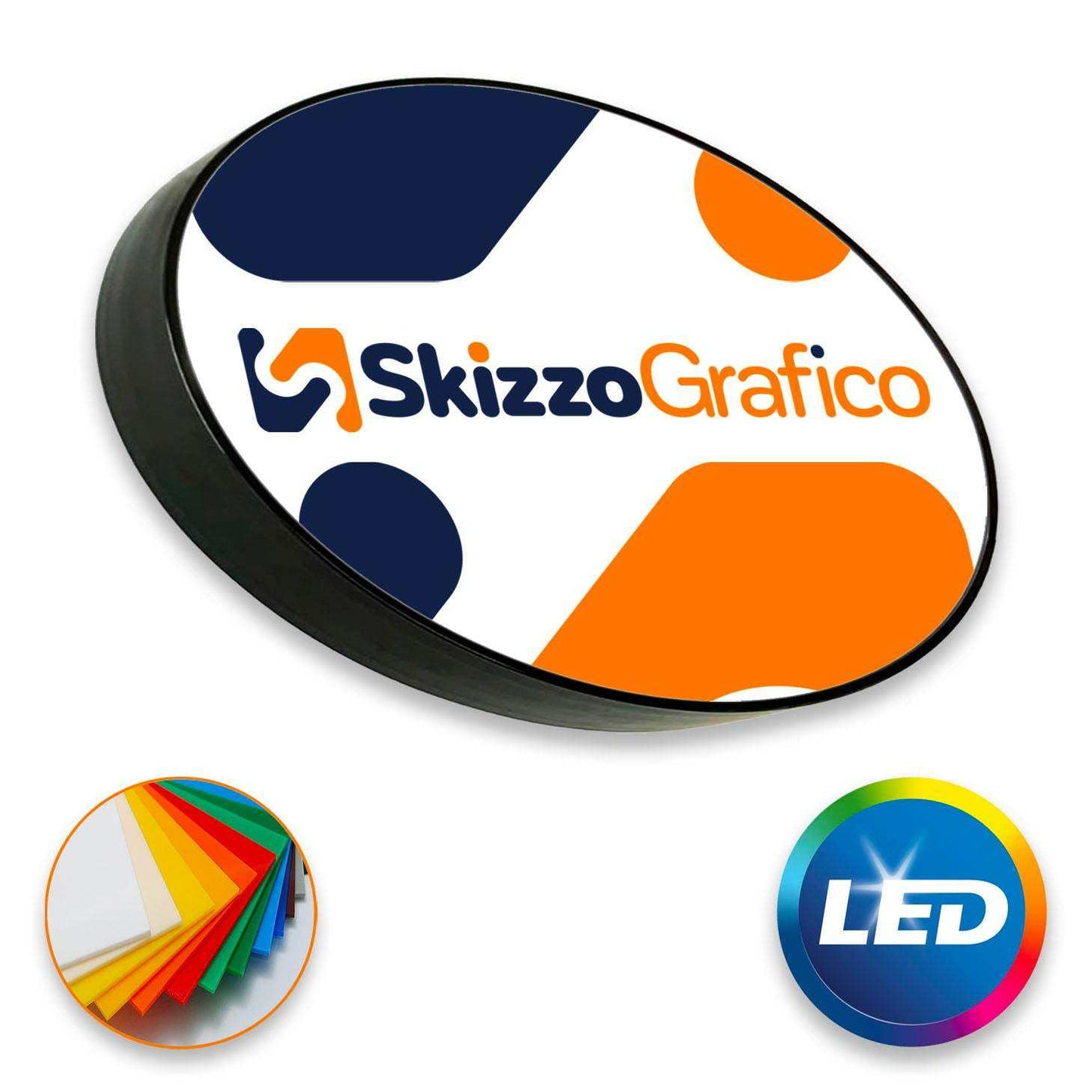 Insegna Luminosa da esterno OVALE - Skizzografico