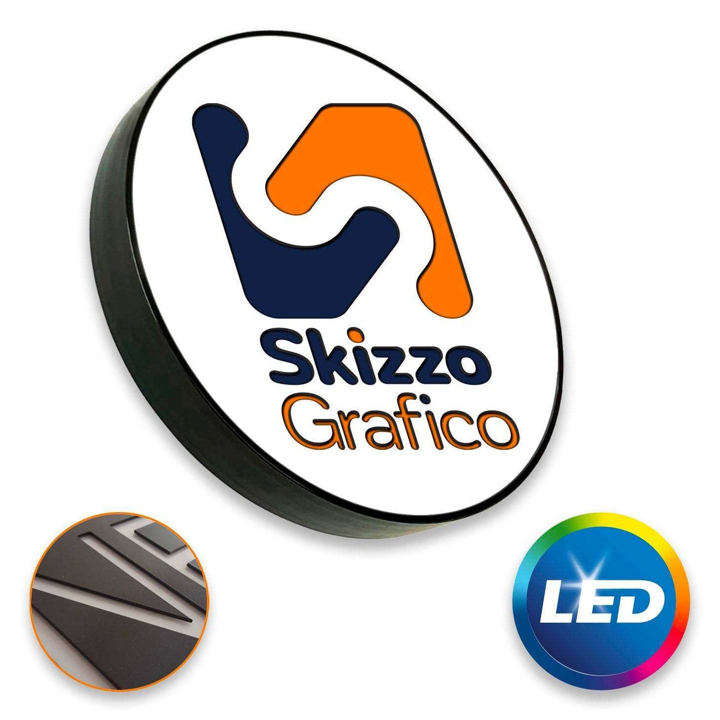 Insegna Traforata Luminosa ROTONDA - Skizzografico