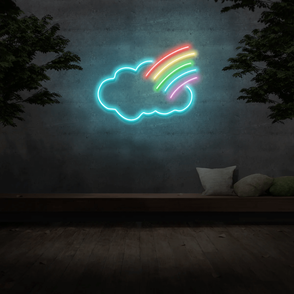 Nuvola arcobaleno neon - Skizzografico