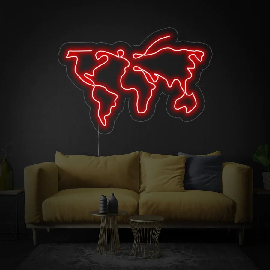 Sagoma Mondo neon - Skizzografico