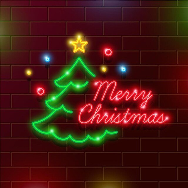 albero natale buon natale neon - Skizzografico