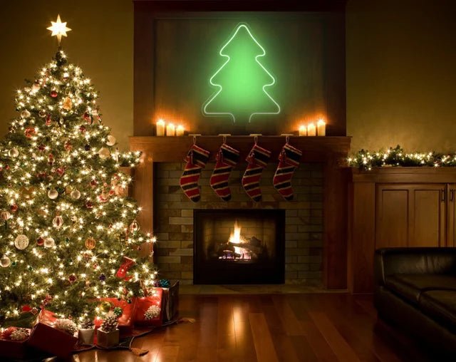 Albero natale semplice neon - Skizzografico