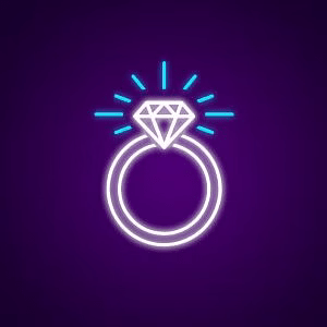 anello con diamante neon - Skizzografico