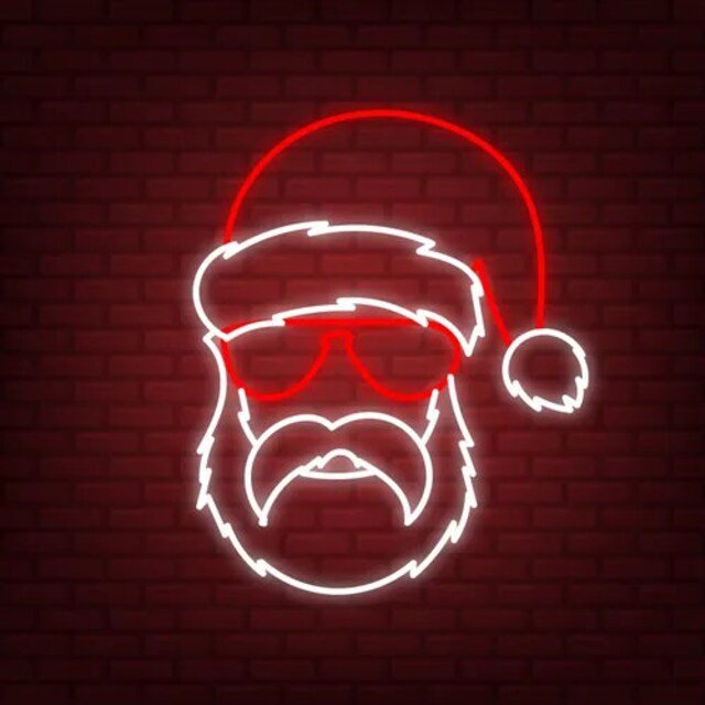 babbo natale con occhiali neon - Skizzografico