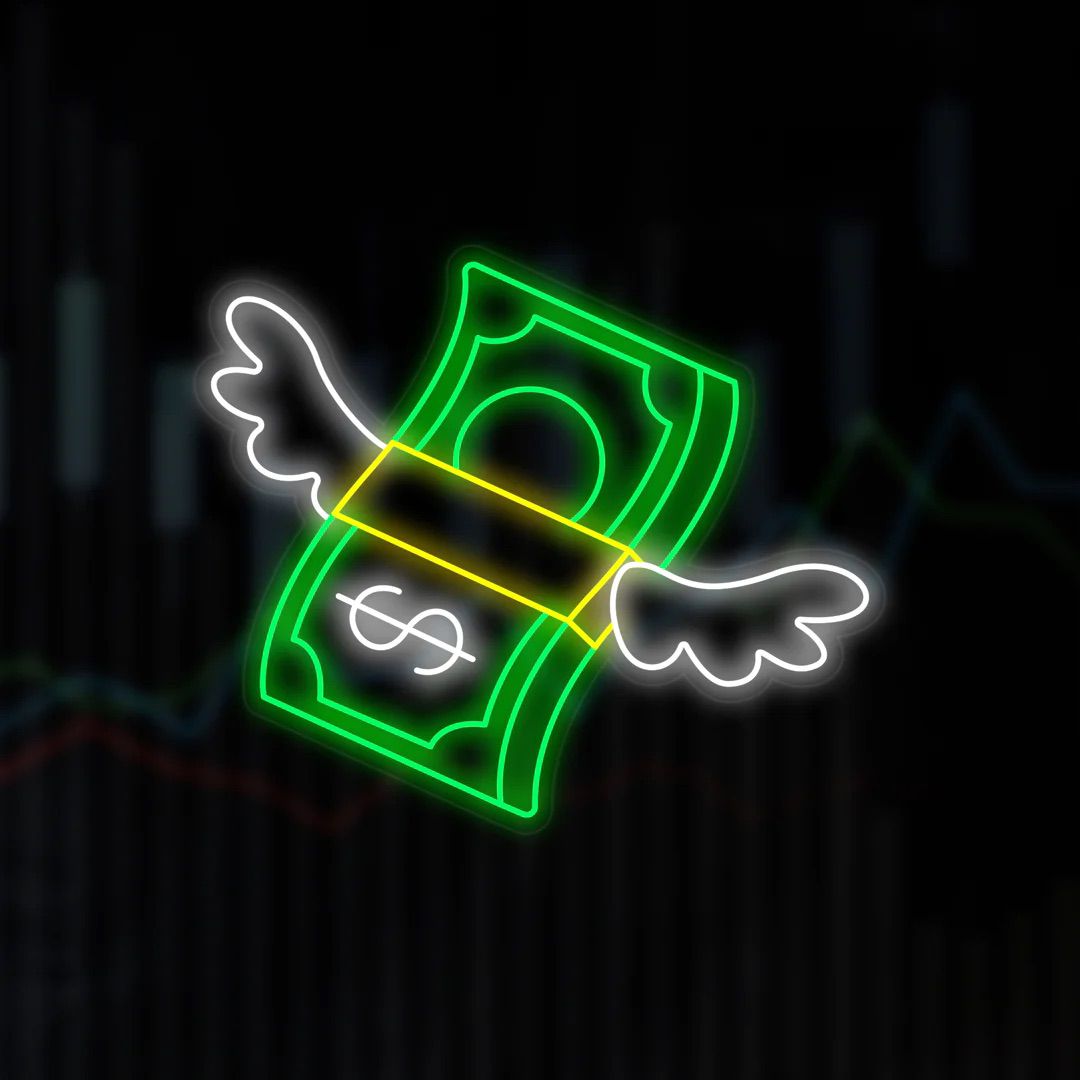 banconota con ali neon - Skizzografico