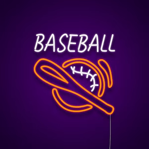 baseball logo neon - Skizzografico