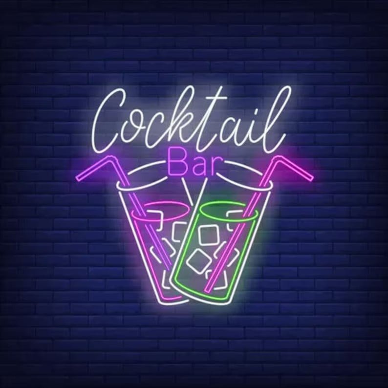 cocktail bar neon - Skizzografico