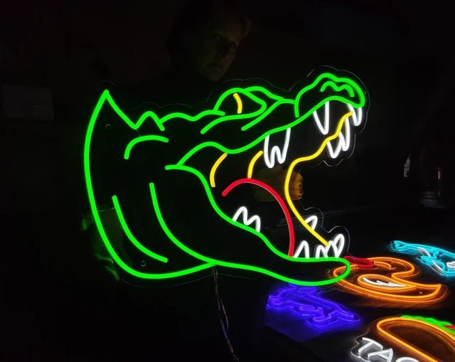 coccodrillo neon - Skizzografico