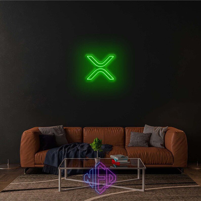 XRP crypto neon - Skizzografico