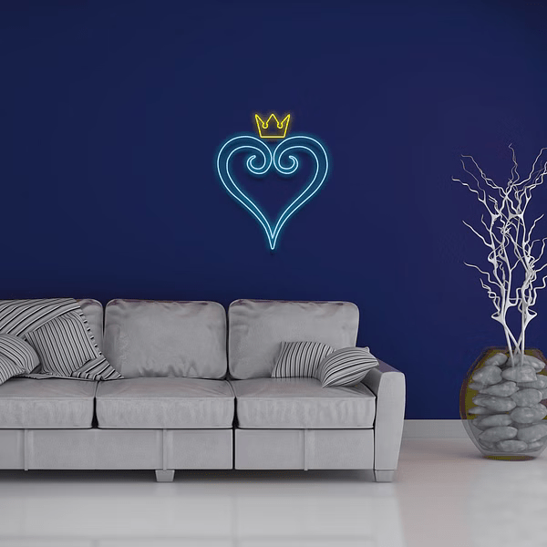 cuore con corona neon - Skizzografico