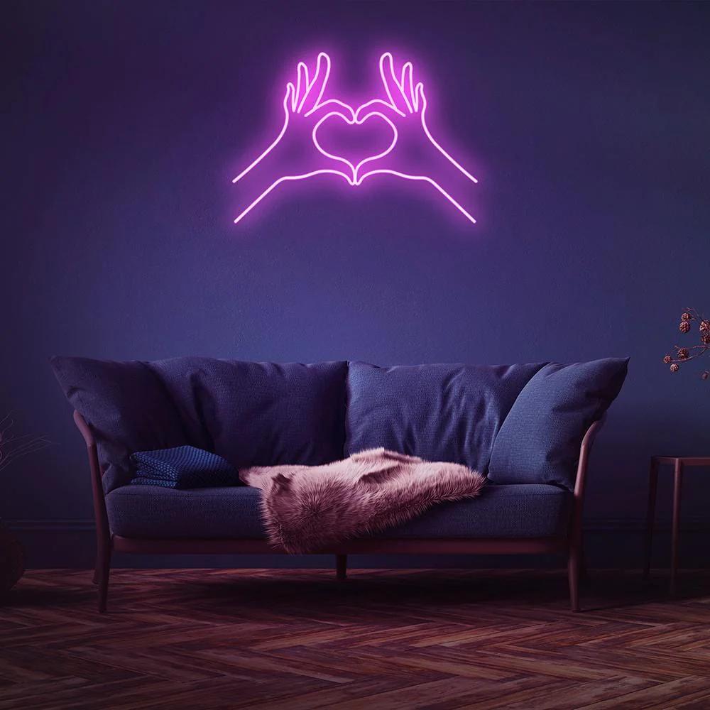 mani cuore neon - Skizzografico