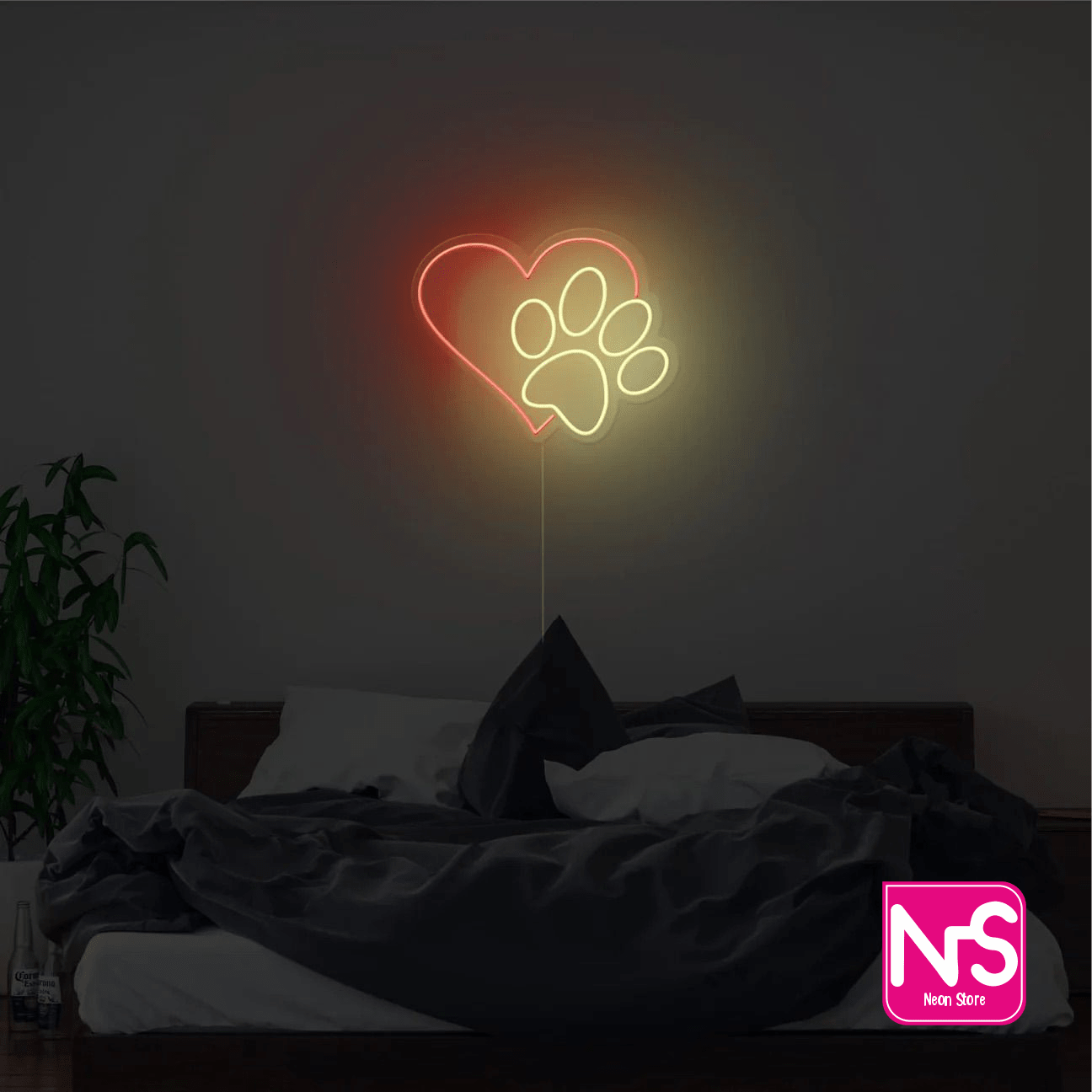 Cuore Zampa neon - Skizzografico