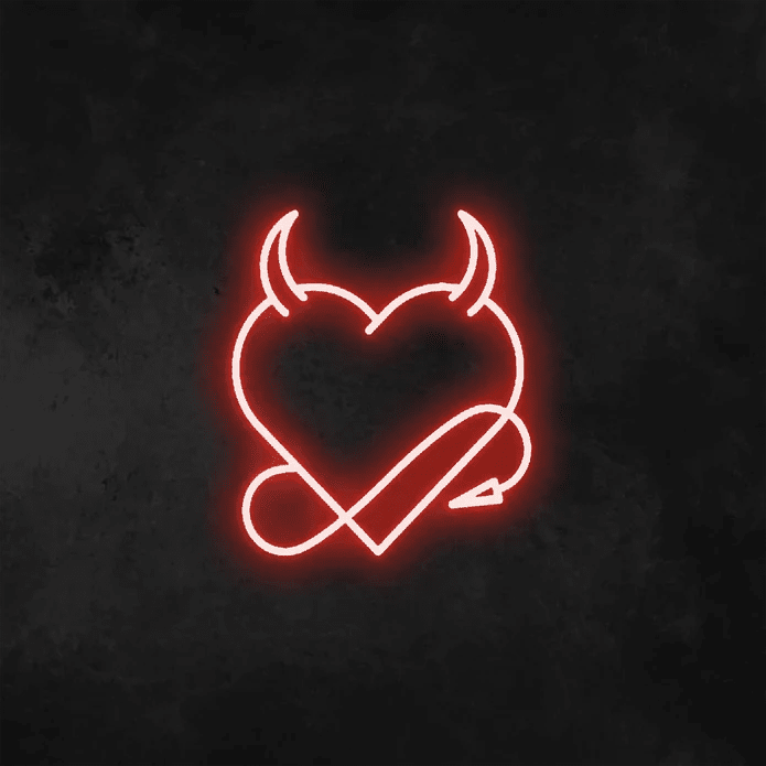 cuore demone neon - Skizzografico