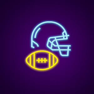 Football logo neon - Skizzografico