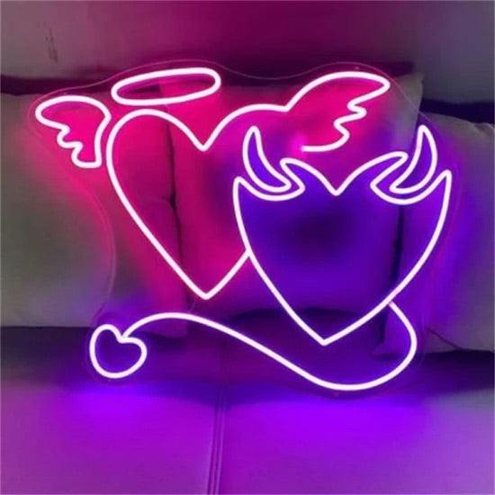 Neon Angelo e demone cuore - Skizzografico
