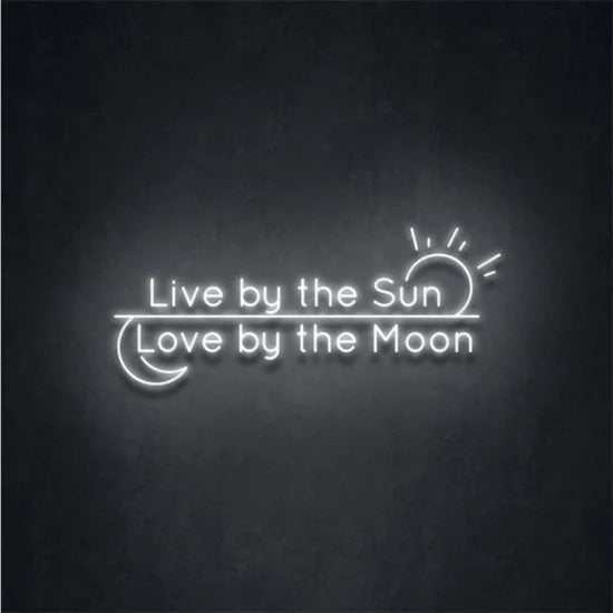 Live Sun Love Moon Insegna Neon LED | Decorazione Luminosa - Skizzografico