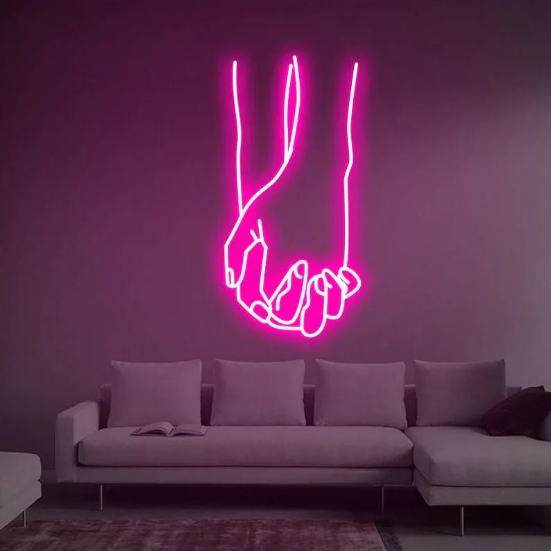 Mano nella mano 2 neon - Skizzografico