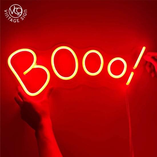 Booo neon Insegna LED su Plexiglass o a Muro con Trasformatore Incluso - Skizzografico