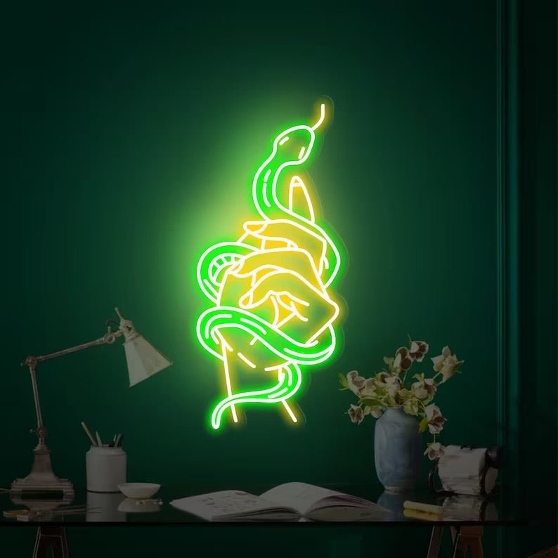 Mano serpente neon - Skizzografico