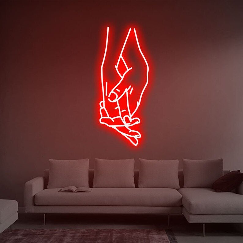 mano nella mano neon - Skizzografico