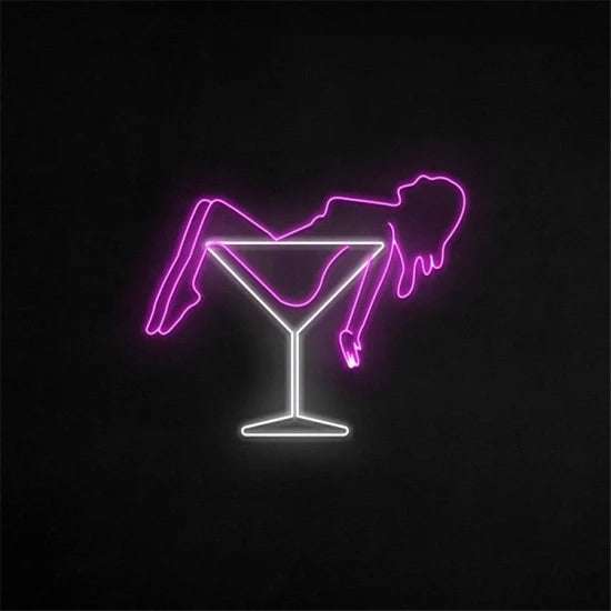 Donna drink neon - Skizzografico