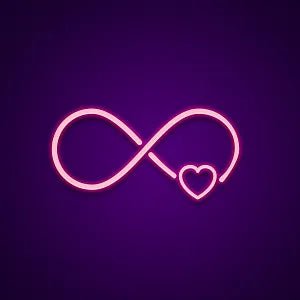 infinito con cuore neon - Skizzografico