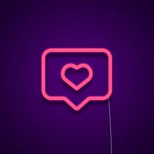 vignetta con cuore neon - Skizzografico
