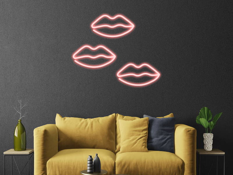 labbra su labbra neon - Skizzografico