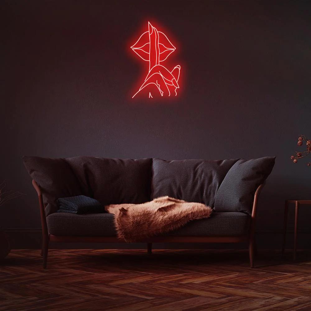 labbra silenzio neon - Skizzografico