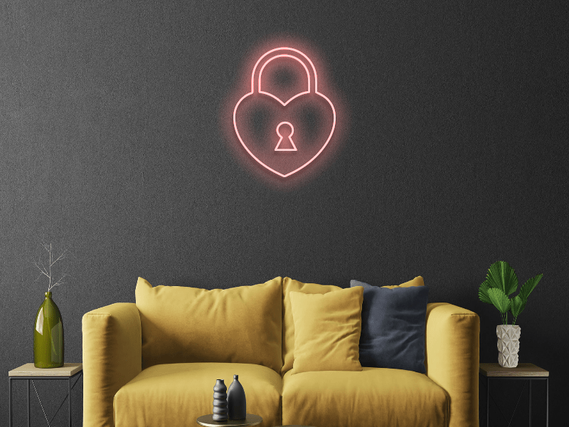 lucchetto cuore neon - Skizzografico