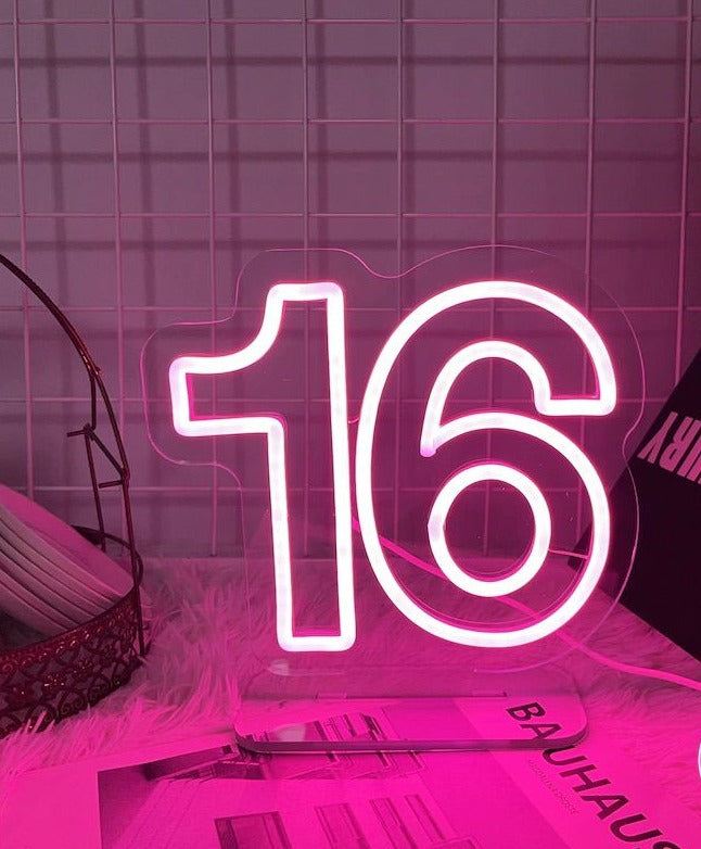 numeri neon lampade - Skizzografico