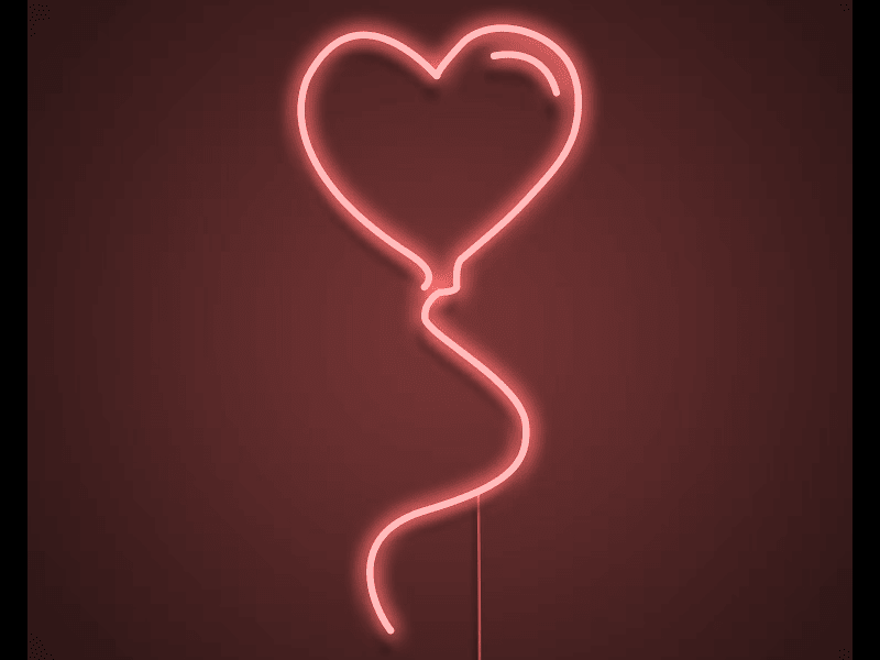 Palloncino cuore neon - Skizzografico