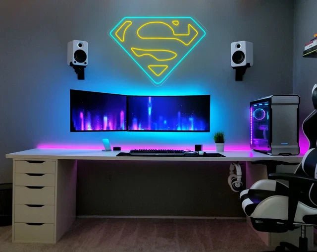 Superman logo neon - Skizzografico