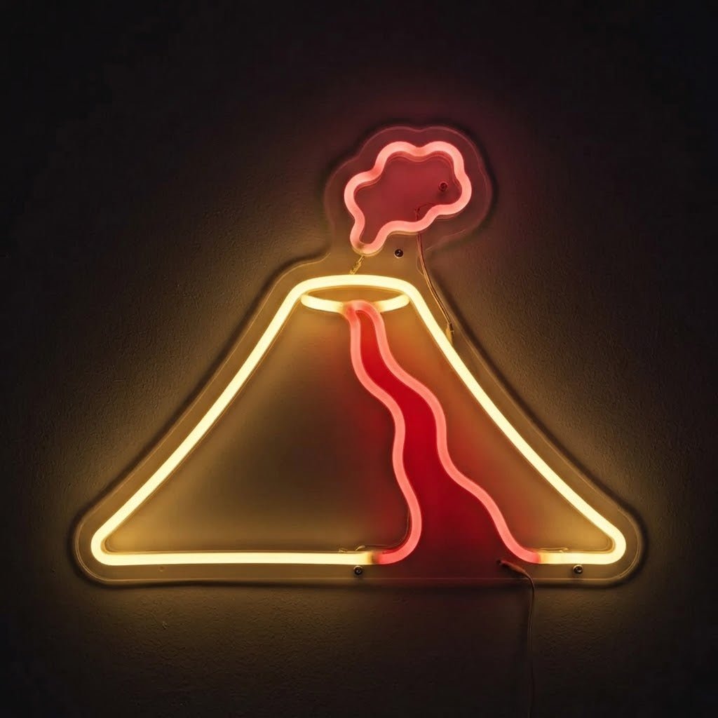 Vulcano erutta neon led - Skizzografico