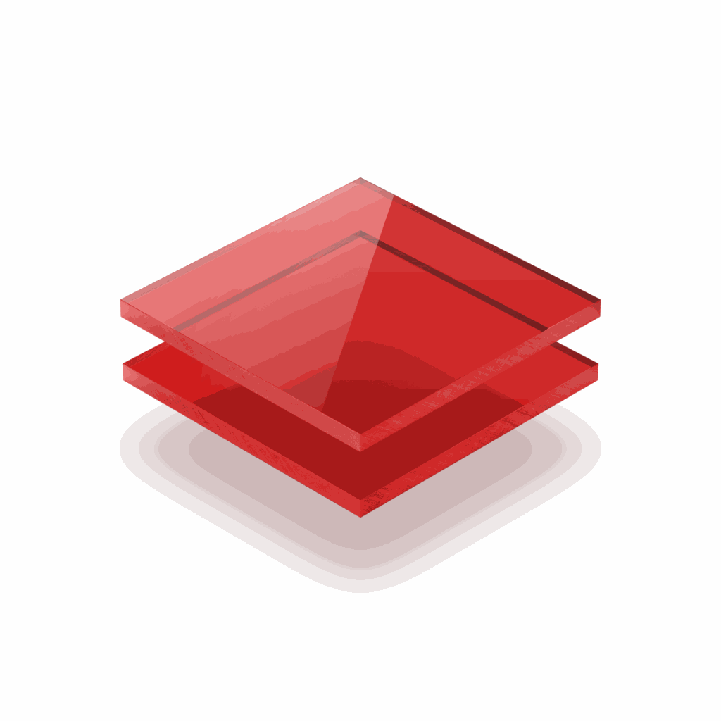 Lastra di plexiglass colorato rosso trasparente spesso 3 mm resistente ai raggi UV per uso interno ed esterno
