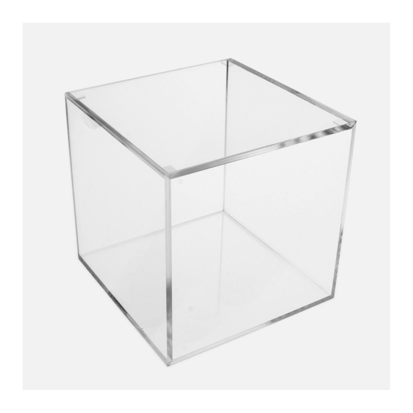 Cubo plex trasparente aperto in plexiglass disponibile in varie misure personalizzabili