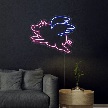 fly pig neon - Skizzografico