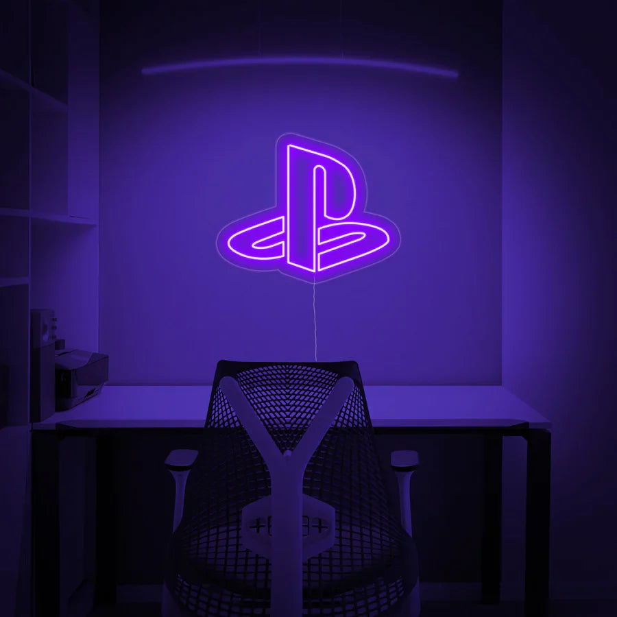 Play Station logo neon