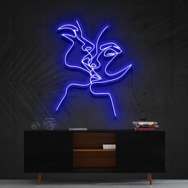 Bacio volti neon - Skizzografico