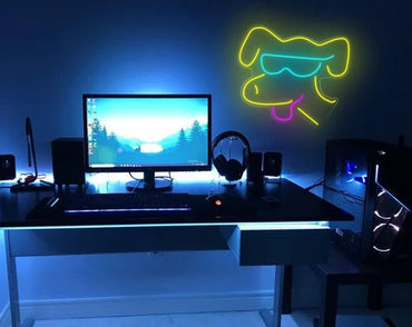 bassotto con occhiali neon - Skizzografico
