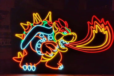 bowser super mario neon - Skizzografico