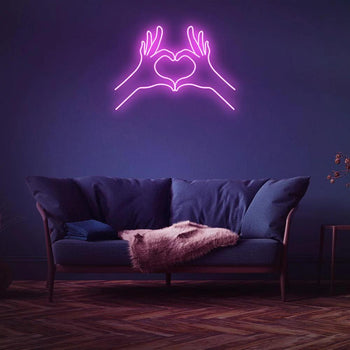 mani cuore neon - Skizzografico