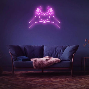 mani cuore neon - Skizzografico