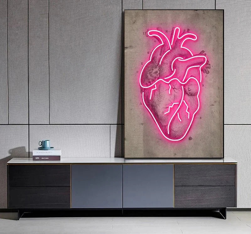 Cuore quadro Neon