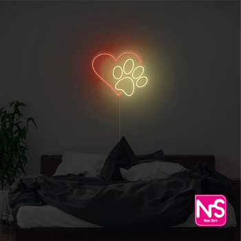 Cuore Zampa neon - Skizzografico