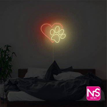 Cuore Zampa neon - Skizzografico