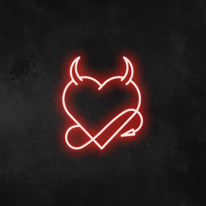 cuore demone neon